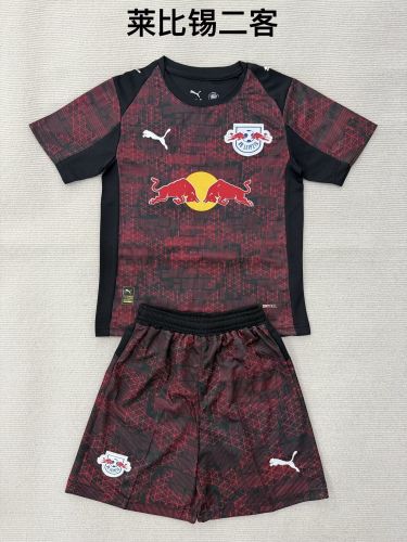 Youth Uniform Kids Kit 2025-2026 RB Leipzig Third Away Soccer Jersey Shorts Child Football Set