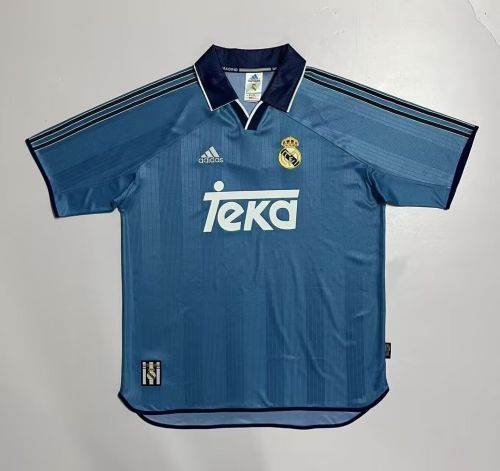 Retro Jersey 1999-2001 Real Madrid Third Away Blue Soccer Jersey Vintage Real Camisetas de Futbol