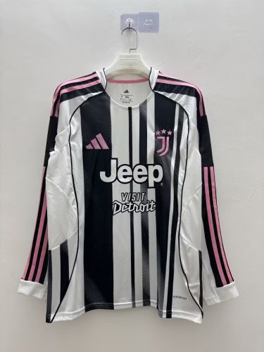 Long Sleeve Maillot Juve Shirt Fan Version Juventus 2025-2026 Home Soccer Jersey Football Shirt