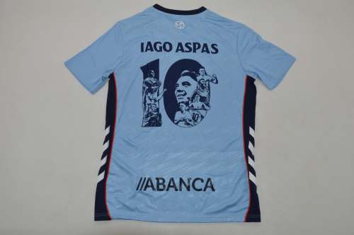 with Laliga Patch Fans Version 2025-2026 Celta de Vigo 10 iago aspas special fonts Home Soccer Jersey Football Shirt