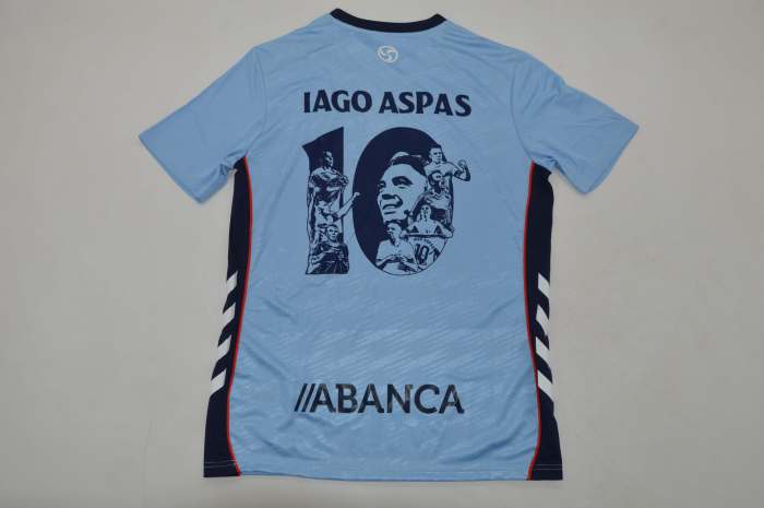 with Laliga Patch Fans Version 2025-2026 Celta de Vigo 10 iago aspas special fonts Home Soccer Jersey Football Shirt