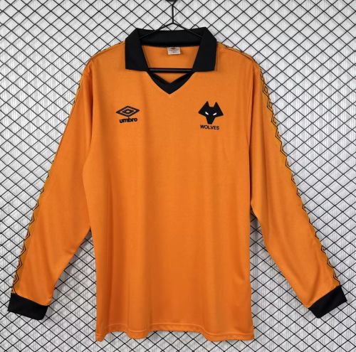 Long Sleeve Retro Jersey 1980-1981 Wolves Jersey Wolverhampton Wanderers Home Football Shirt Soccer Jersey