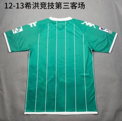with LFP Patch Retro Jersey 2012-2013 Sporting Gijon Third Away Green Soccer Jersey Vintage Football Shirt