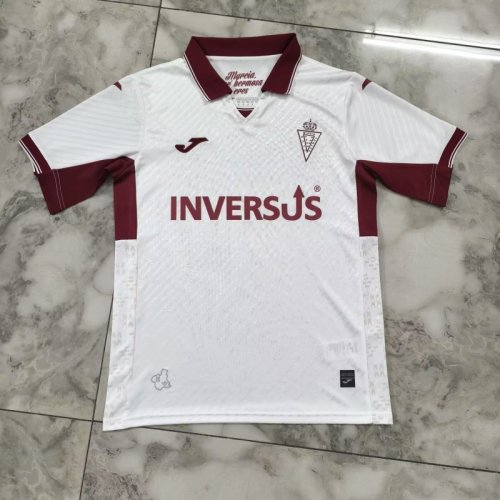 Fan Version 2025-2026 Real Murcia Away White Soccer Jersey Real Football Shirt