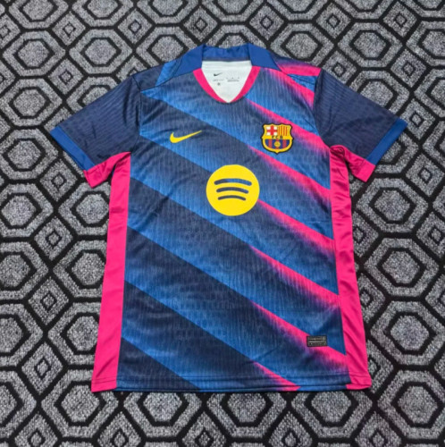 Barca Camisetas de Futbol Fans Version 2025-2026 Barcelona Dark Blue/Pink Soccer Training Jersey