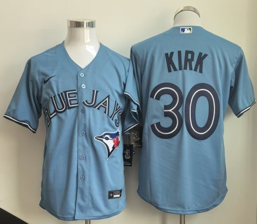 Toronto Blue Jays Alternate KIRK 30 Light Blue Cool Base Jersey MLB Shirt