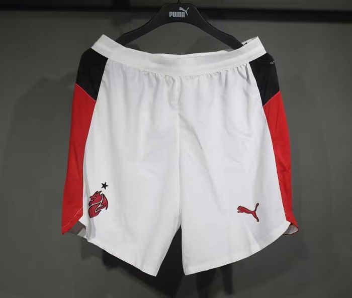 Player Version 2025-2026 Ac Milan Away White Soccer Shorts Football Shorts