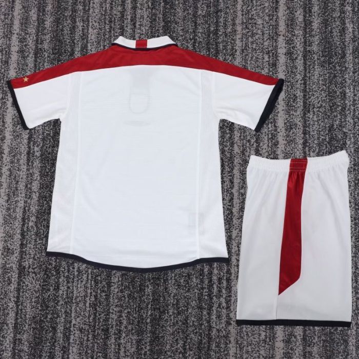 Retro Youth Uniform Kids Kit England 2004 Home Soccer Jersey Shorts Child Football Set