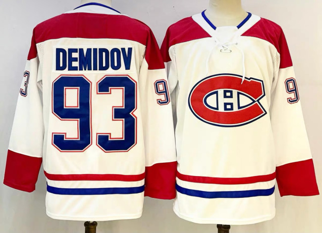 Men's Montreal Canadiens DEMIDOV 93 White Fanatics Jersey NHL Shirt