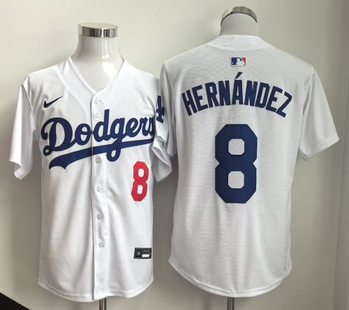Los Angeles Dodgers HERNANDEZ 8 White Cool Base MLB Jersey