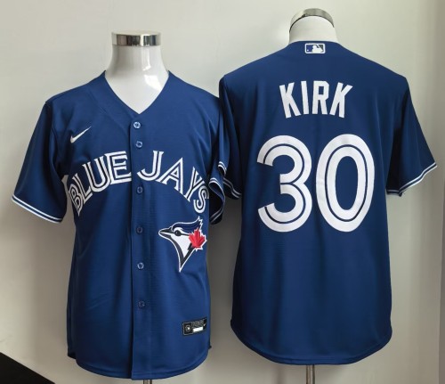 Toronto Blue Jays Alternate KIRK 30 Blue Cool Base Jersey MLB Shirt