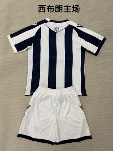 Youth Uniform Kids Kit 2025-2026 West Bromwich Albion Home Soccer Jersey Shorts Child Football Set