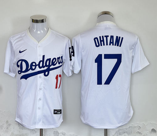 with New Material Los Angeles Dodgers OHTANI 17 White Flexbase Jersey MLB Shirt