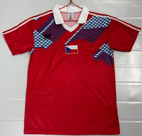 Retro Jersey 1990 Slovakia Home Soccer Jersey Slovak Football Shirt