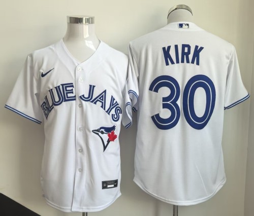 Toronto Blue Jays Alternate KIRK 30 White Cool Base Jersey MLB Shirt