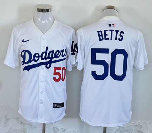 with New Material Los Angeles Dodgers BETTS 50 White Flexbase Jersey MLB Shirt