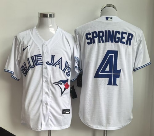 Toronto Blue Jays Alternate SPRINGER 4 White Cool Base Jersey MLB Shirt