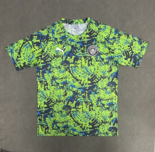 Fan Version 2025-2026 Manchester City Green/Blue Soccer Training Jersey Man City Football Shirt