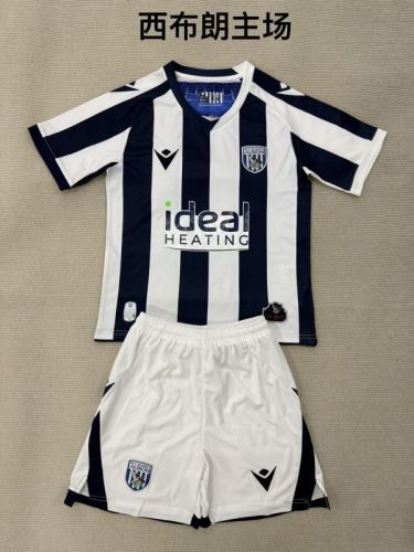 Youth Uniform Kids Kit 2025-2026 West Bromwich Albion Home Soccer Jersey Shorts Child Football Set