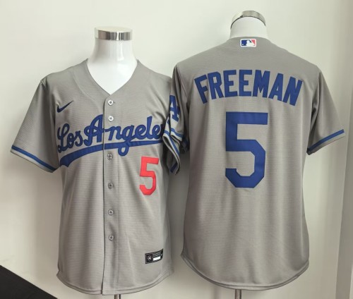 Los Angeles Dodgers FREEMAN 5 Grey Cool Base MLB Jersey