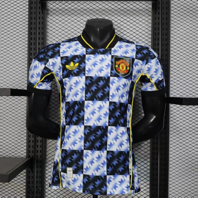 Player Version 2025-2026 Manchester United White/Blue Special Edition Soccer Jersey Man United Football Shirt