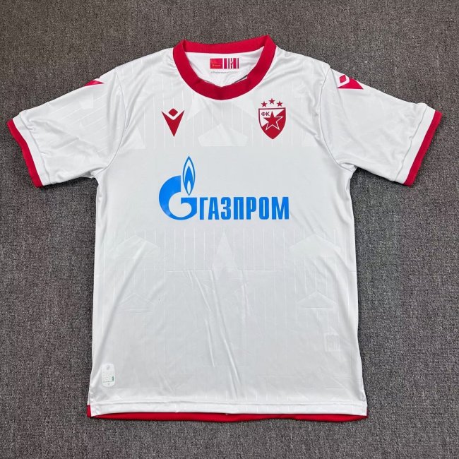 Fans Version 2025-2026 Crvena zvezda Football Shirt Vintage Red Star Belgrade Away White Soccer Jersey