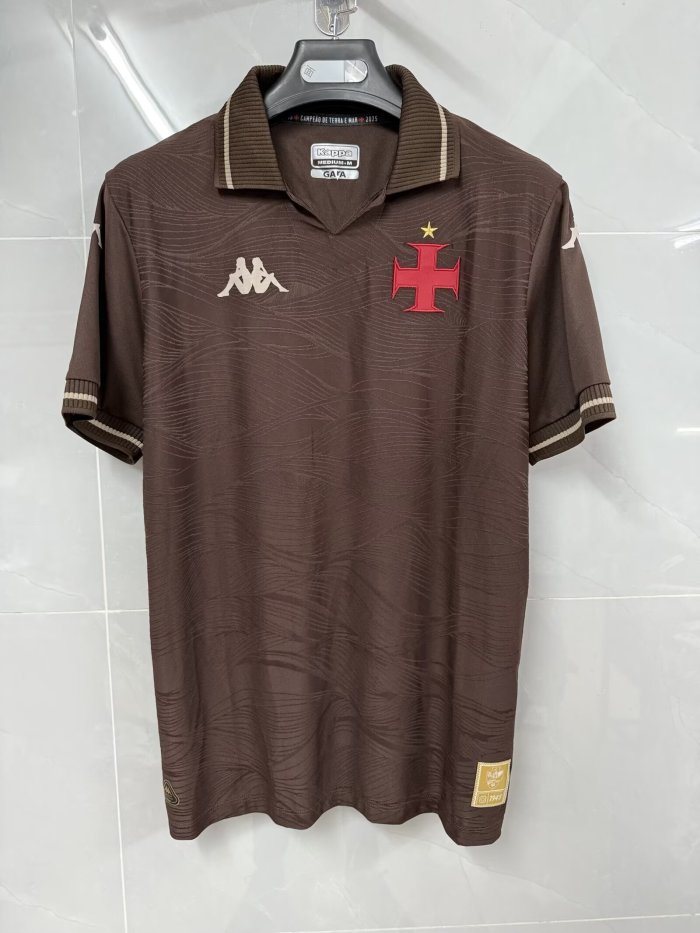 Fan Version 2025-2026 Vasco Da Gama Third Away Coffee Soccer Jersey Footall Shirt