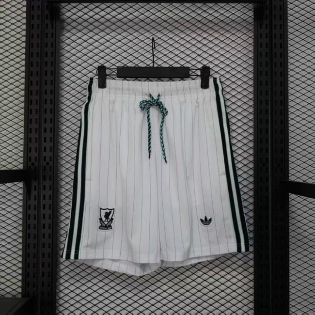 Fan Version 2025-2026 Liverpool White Icon Soccer Shorts Football Shorts
