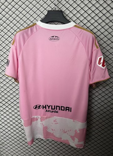with Laliga Patch Fan Version 2025-2026 Real Oviedo Pink Soccer Jersey Football Shirt