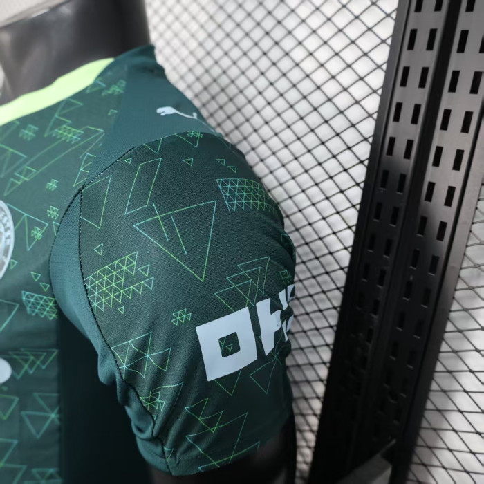 Player Version 2025-2026 Manchester City Fourth Away Dark Green Soccer Jersey Man City Football Shirt