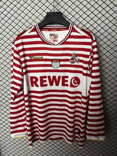 Long Sleeve Fans Version 2025-2026 1. FC Köln Red/White Special Edition Soccer Jersey Koln Fooball Shirt