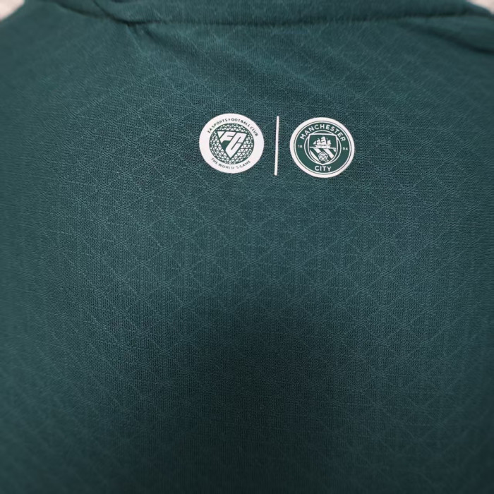 Player Version 2025-2026 Manchester City Fourth Away Dark Green Soccer Jersey Man City Football Shirt