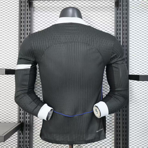 without Sponor Long Sleeve Logo Player Version 2025-2026 Chelsea Third Away Black Soccer Jersey Football Shirt