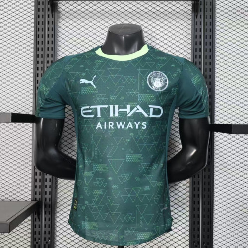 Player Version 2025-2026 Manchester City Fourth Away Dark Green Soccer Jersey Man City Football Shirt