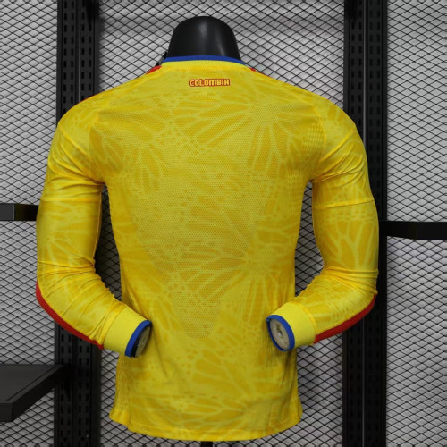 Long Sleeve Player Version 2026 Colombia Home Soccer Jersey Camisetas de Futbol