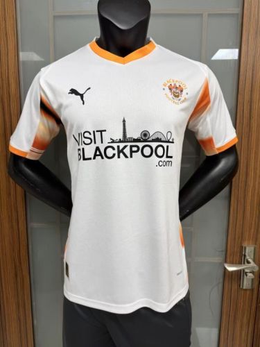 Fans Version 2025-2026 Blackpool Away White Soccer Jersey Football Shirt