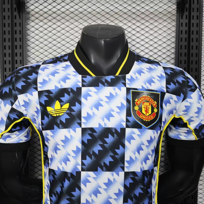 Player Version 2025-2026 Manchester United White/Blue Special Edition Soccer Jersey Man United Football Shirt