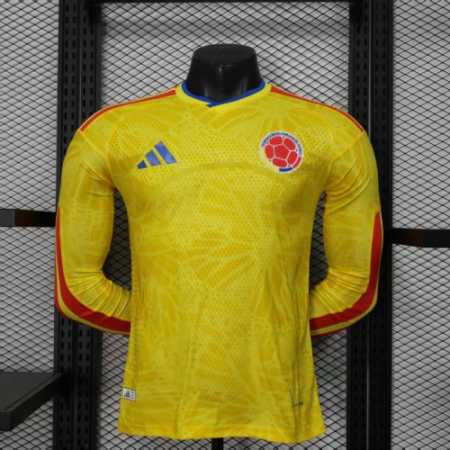Long Sleeve Player Version 2026 Colombia Home Soccer Jersey Camisetas de Futbol