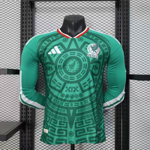 Player Version Long Sleeve 2026 Mexico Home Soccer Jersey Adulto Camiseta de Futbol