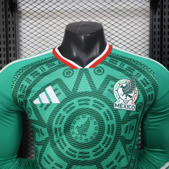 Player Version Long Sleeve 2026 Mexico Home Soccer Jersey Adulto Camiseta de Futbol