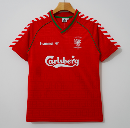 Retro Jersey 1988-1989 Wimbledon Away Red Soccer Jersey Football Shirt