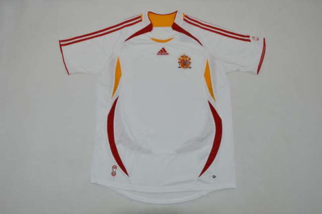 Retro Jersey Spain 2006 Away White Soccer Jersey Vintage Football Shirt