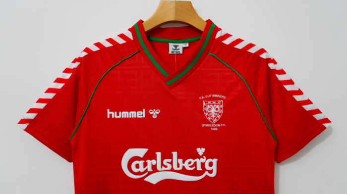 Retro Jersey 1988-1989 Wimbledon Away Red Soccer Jersey Football Shirt