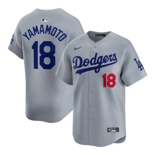 Los Angeles Dodgers YAMAMOTO 18 Grey MLB Jersey
