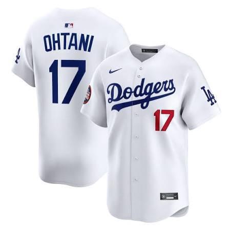 Los Angeles Dodgers 17 OHTANI White/Blue MLB Jersey