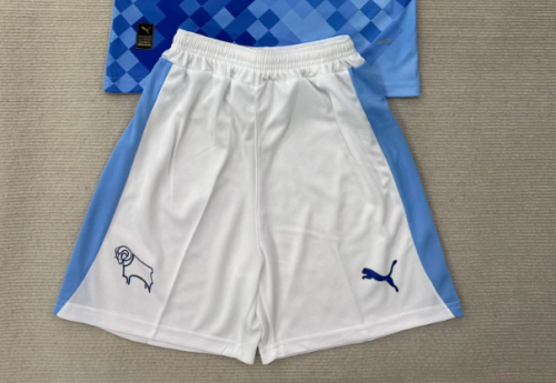 Fan Version 2025-2026 Derby Country Third Away White Soccer Shorts Football Shorts