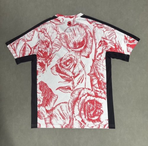 Fan Version 2025-2026 Chelsea White/Red Flower Soccer Pe-match Jersey Football Traininng Shirt