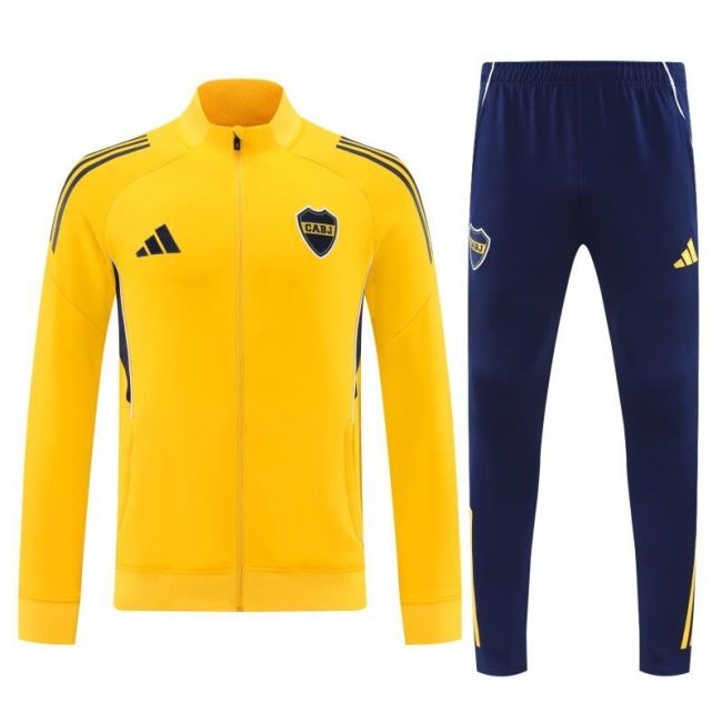 Adult 2025-2026 Boca Junior Yellow Soccer Jacket and Long Pants Football Tracksuit