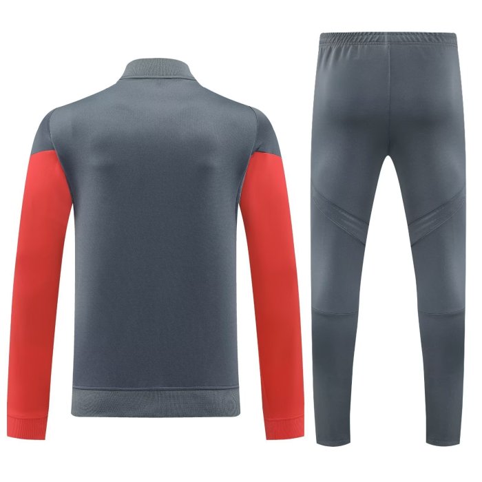 2025-2026 Bayern Munich Grey/Orange Soccer Training Sweater and Pants Football Kit