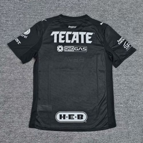 Player Version 2025-2026 Monterrey Black Goalkeeper Soccer Jersey Menterrey Football Shirt